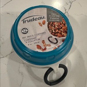 Trudeau Blue and White Dry Snack Container